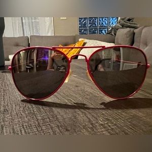 Betsey Johnson pink aviator style sunglasses